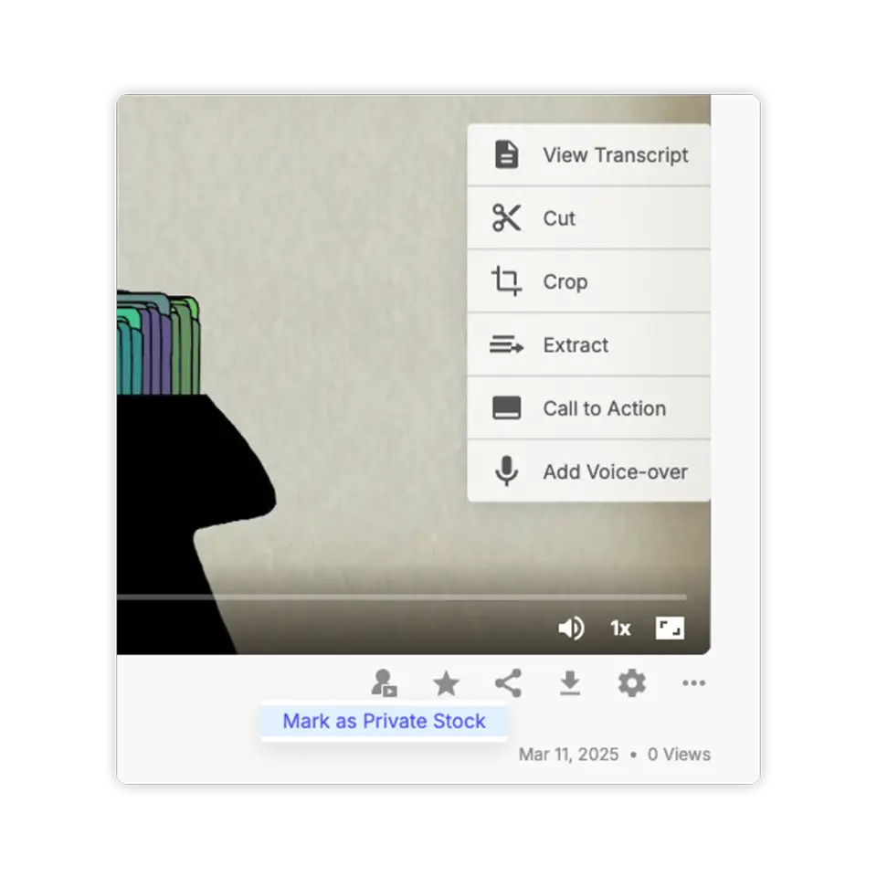 Mark clips as Private Stock in Visla for better organization and easy access.